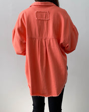 Load image into Gallery viewer, Raw Hem Shacket Orange
