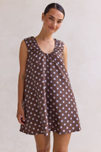 Load image into Gallery viewer, Indra Mini Dress Choc Polka Dots
