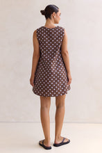 Load image into Gallery viewer, Indra Mini Dress Choc Polka Dots
