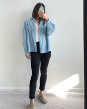 Load image into Gallery viewer, Raw Hem Shacket Light Denim
