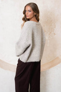 Ebby & I Marco Knit Cardigan Mushroom