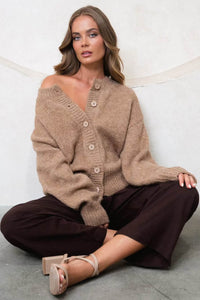 Savea Knit Cardigan Brown