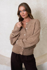Savea Knit Cardigan Brown