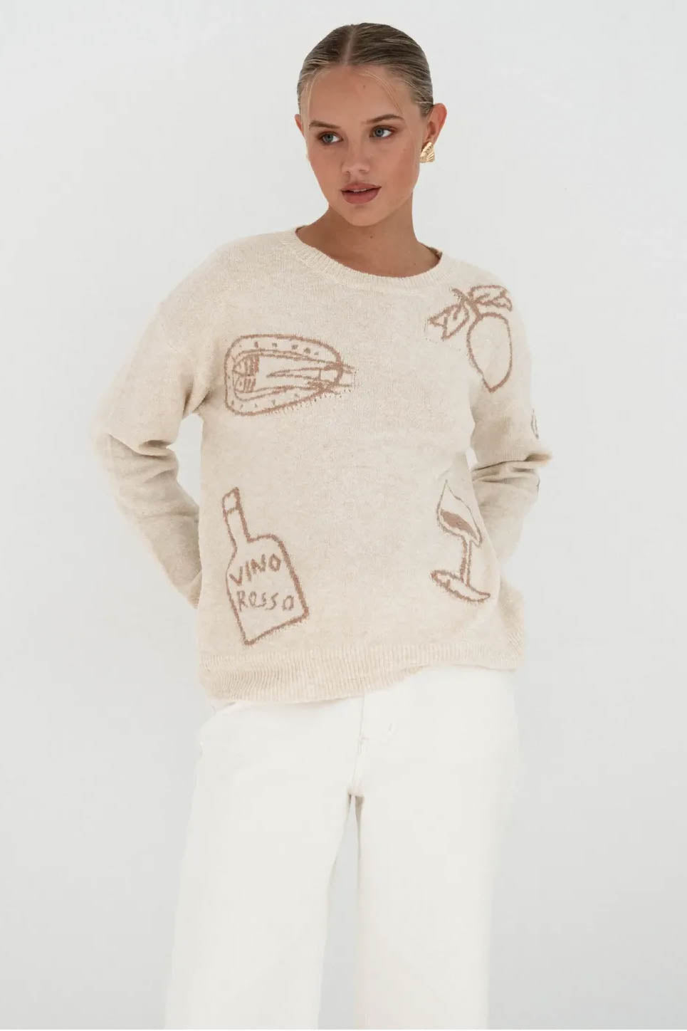 Enzo Knit Jumper Beige