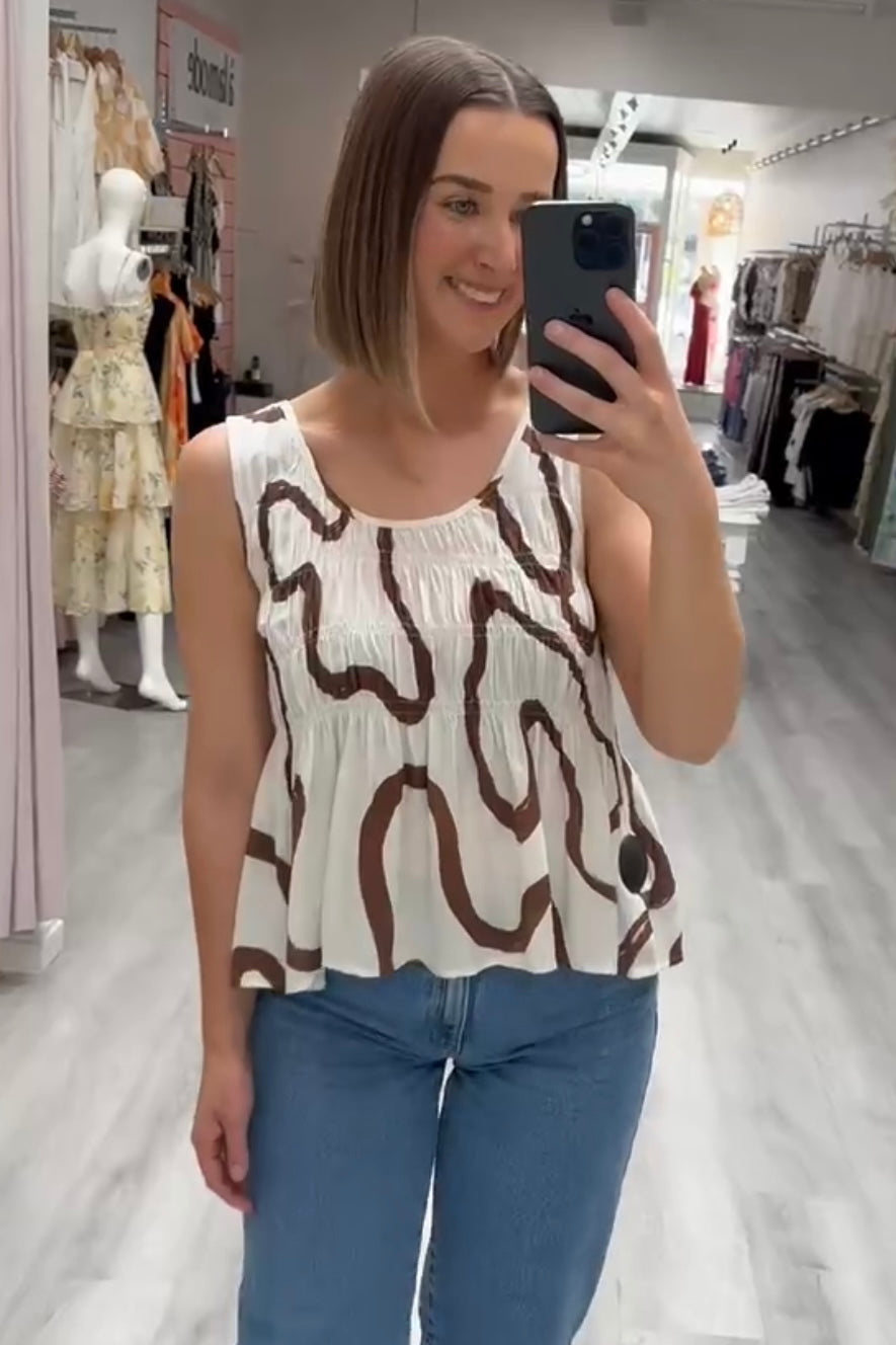 Scribble Top Brown