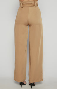 Giovanni Wide Leg Pants Camel