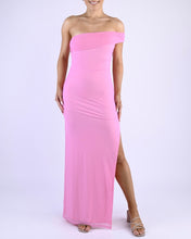 Load image into Gallery viewer, Polly One Shoulder Mesh Maxi Dress Powder Pink
