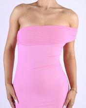 Load image into Gallery viewer, Polly One Shoulder Mesh Maxi Dress Powder Pink
