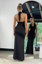 Load image into Gallery viewer, Talara Halter Maxi Dress Black Lace
