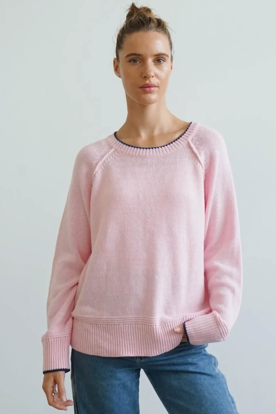 Elle Cotton Blend Knit Pink
