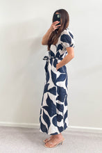 Load image into Gallery viewer, Hadas Maxi Dress Navy Leaf
