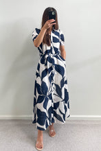 Load image into Gallery viewer, Hadas Maxi Dress Navy Leaf
