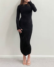 Load image into Gallery viewer, Maven Ribbed Maxi Dress Black
