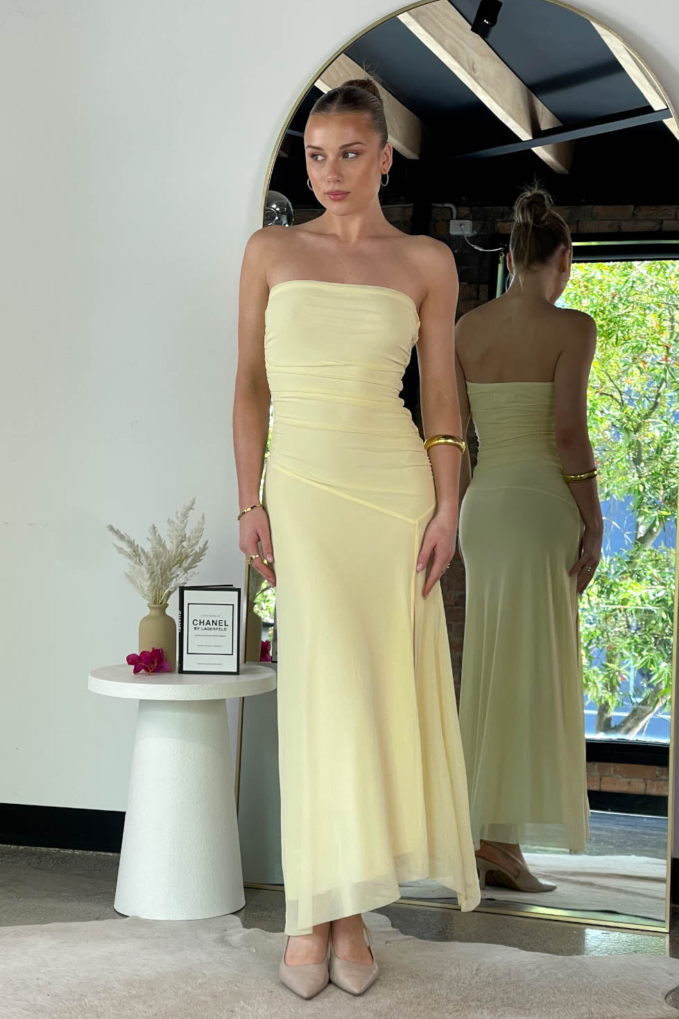 Bente Mesh Maxi Dress Butter
