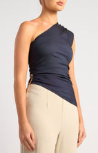 Load image into Gallery viewer, Cinta One Shoulder Top Dark Denim
