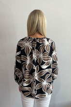 Load image into Gallery viewer, Leaf Print Blouse Black Brown
