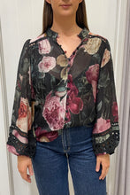 Load image into Gallery viewer, Hilary Floral Shirt Black
