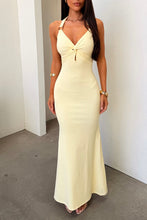 Load image into Gallery viewer, Deena Halter Neck Maxi Dress Yellow
