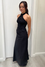 Load image into Gallery viewer, Angela High Neck Maxi Dress Black
