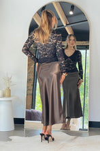 Load image into Gallery viewer, Reece Satin Skirt Brown
