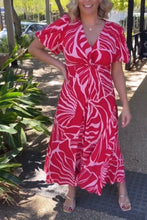 Load image into Gallery viewer, Gaia Midi Dress Red Pink
