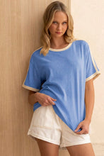 Load image into Gallery viewer, Effy Contrast Tee Blue Ivory |Paper Heart
