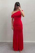 Load image into Gallery viewer, Lilah Red Mesh Maxi Dress
