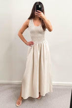 Load image into Gallery viewer, Elias Cotton Maxi Dress Beige
