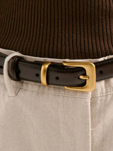 Load image into Gallery viewer, Greta Thin Genuine Leather Belt In Black
