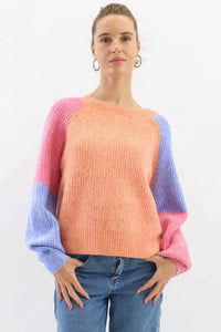 Worthier Abbey Block Knit Orange Multi