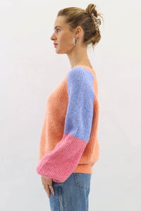 Worthier Abbey Block Knit Orange Multi