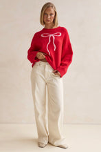 Load image into Gallery viewer, Ribbon Knit Jumper Red
