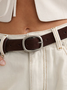 Espresso Genuine Suede Belt