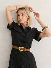 Load image into Gallery viewer, Genuine Suede Chain Buckle Belt Tan
