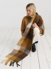 Load image into Gallery viewer, Brown Multi Checkered Fluffy Scarf

