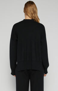 Front Seam Detail Knit Jumper Black