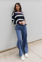 Load image into Gallery viewer, French Stripe Knit Jumper Navy
