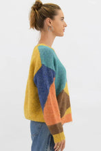 Load image into Gallery viewer, Worthier Colour Block Knit Jumper Teal
