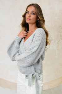 Brylee Wrap Knit Grey