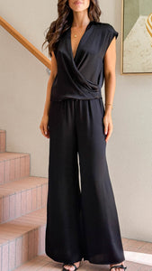 Giulia V Neck Top Black