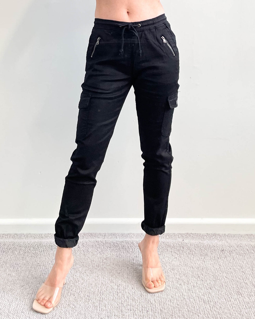 Elly Cargo Jogger Black