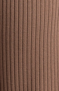 Ribbed Wide Leg Knit Pants Brown