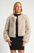 Load image into Gallery viewer, Ridhi Faux Fur Coat Stone
