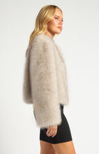 Load image into Gallery viewer, Ridhi Faux Fur Coat Stone
