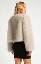 Load image into Gallery viewer, Ridhi Faux Fur Coat Stone
