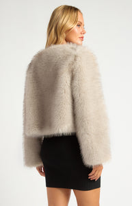 Ridhi Faux Fur Coat Stone