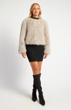 Load image into Gallery viewer, Ridhi Faux Fur Coat Stone
