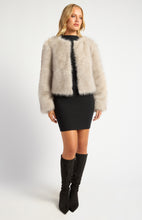 Load image into Gallery viewer, Ridhi Faux Fur Coat Stone
