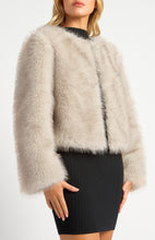 Load image into Gallery viewer, Ridhi Faux Fur Coat Stone
