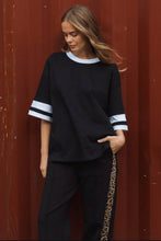 Load image into Gallery viewer, Ebby and I Striped Cotton Tee Black White
